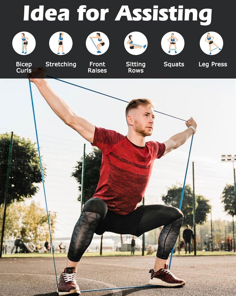 Zacro Resistance Bands, 6 Resistance Levels Pull Up Assistance Bands, Exercise Bands for Men&Women, Heavy Duty Resistance Band Set with Door Anchor, for Working Out, Muscle Training, Physical Therapy - Image 5